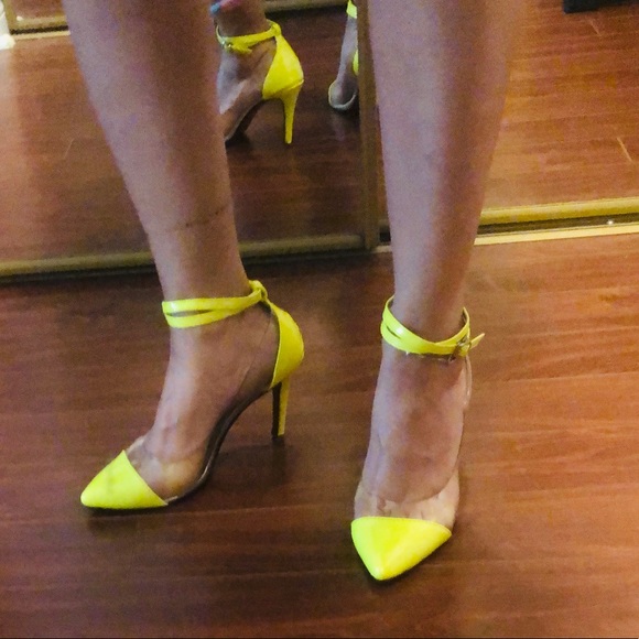 Trendy Neon heels shoes. 3,5 inch - Picture 3 of 8